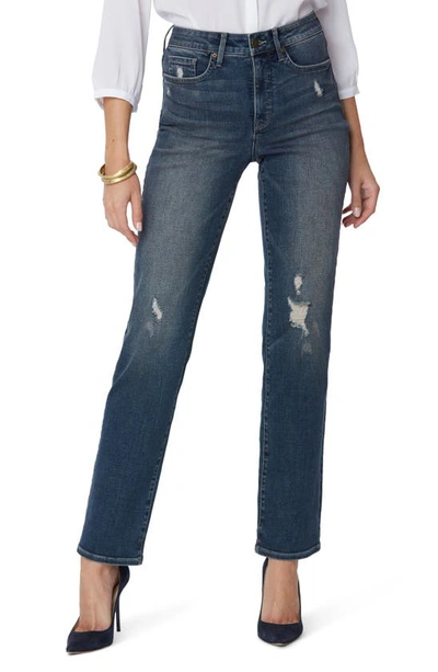 Shop Nydj Relaxed Distressed Straight Leg Jeans In Vitality