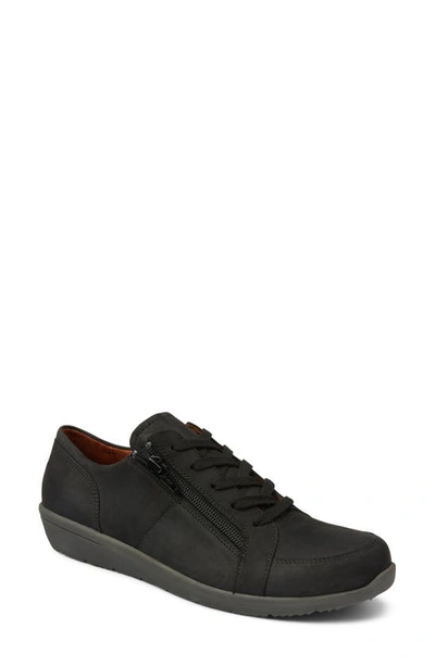Shop Vionic Abigail Sneaker In Black Nubuck Leather