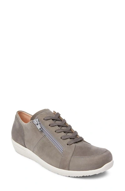 Shop Vionic Abigail Sneaker In Slate Grey Nubuck Leather