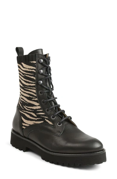 Shop Andre Assous Lace-up Boot In Tiger Fabric