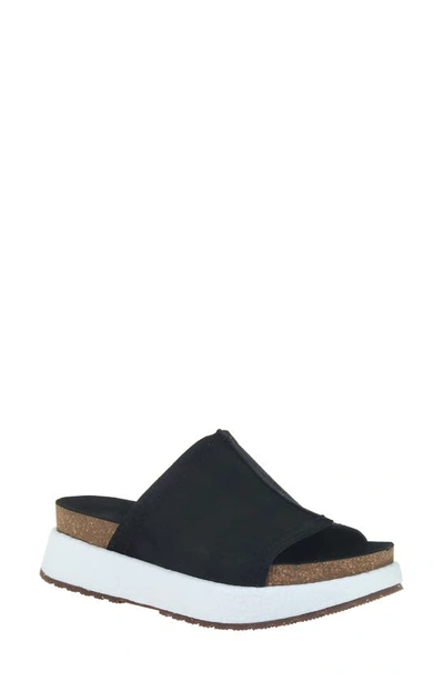 Shop Otbt Wayside Slide Sandal In Black Leather