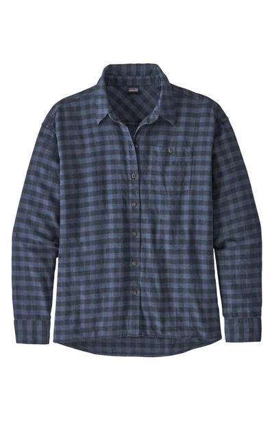 Shop Patagonia Driving Song Flannel Shirt In Salina Dolomite Blue