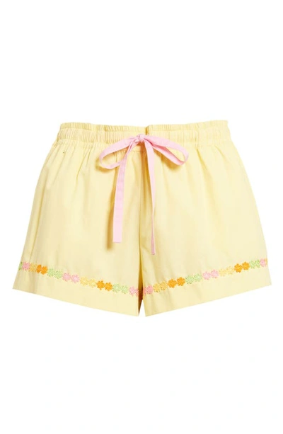Bando Daisy Chain Sleep Shorts In Yellow