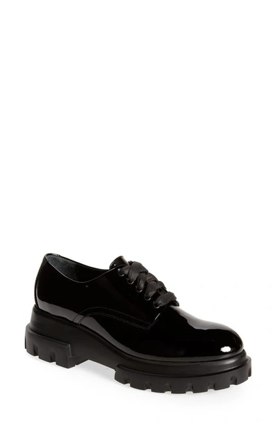 Shop Agl Attilio Giusti Leombruni Lugged Oxford In Black Patent