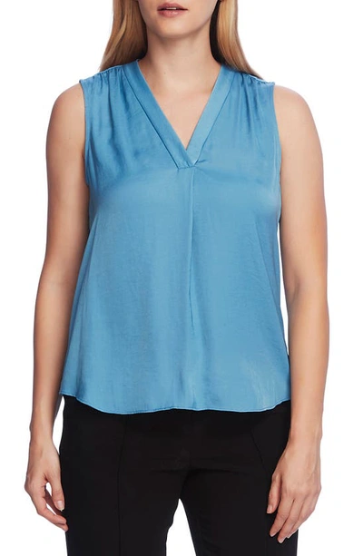 Shop Vince Camuto Rumpled Satin Blouse In Rapture Blue