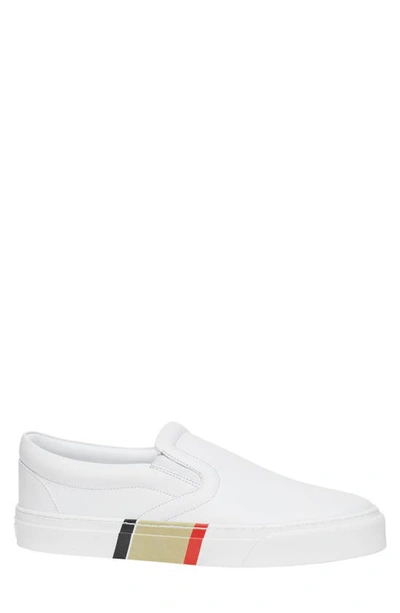 Shop Burberry Thompson Icon Stripe Slip-on Sneaker In Optic White