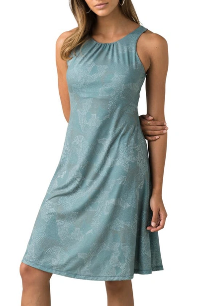 Shop Prana Skypath A-line Dress In Blue Dotty