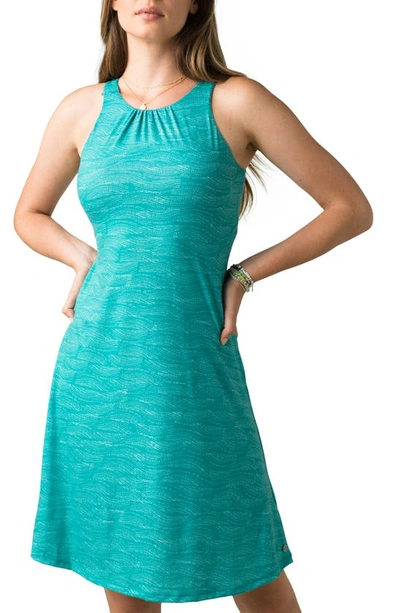 Shop Prana Skypath A-line Dress In Teal Riptide