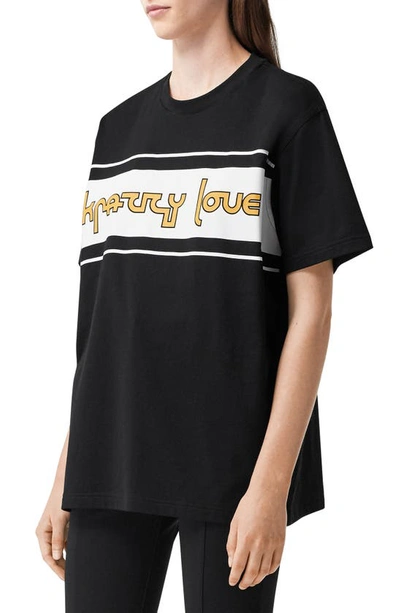Shop Burberry Carrick Krazzy Love Graphic Tee In Black