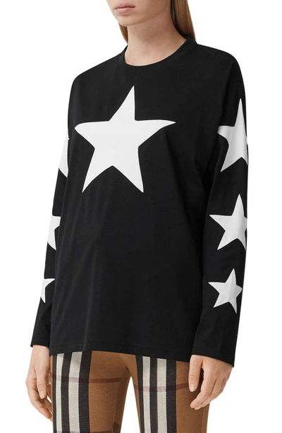Shop Burberry Creuse Star Graphic Tee In Black