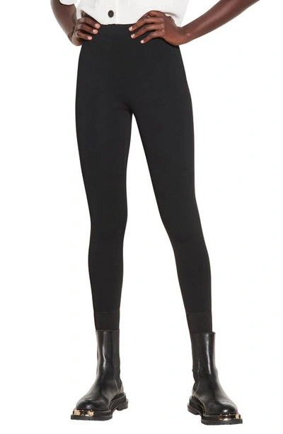 Sandro Yannick High Waisted Leggings In Black