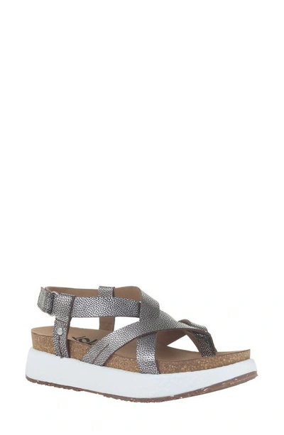 Shop Otbt Springer Platform Sandal In Silver Leather