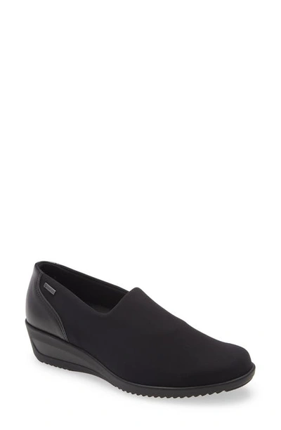 Shop Ara Zah Gore-tex® Waterproof Wedge Loafer In Black Fabric