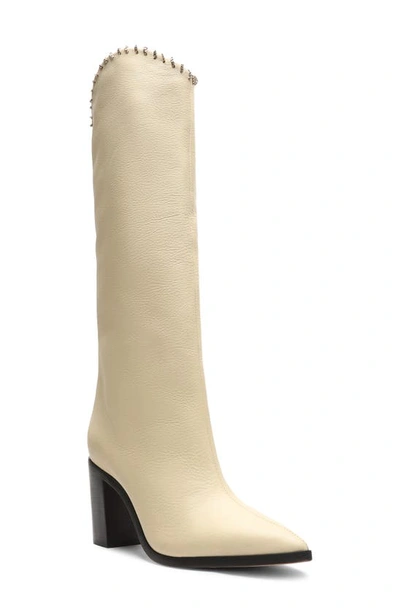 Shop Schutz Valy Knee High Boot In Almond Buff Leather