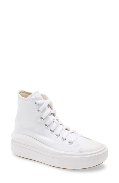 Shop Converse Chuck Taylor® All Star® Move High Top Platform Sneaker In White/ Natural Ivory/ Black