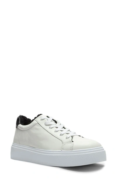Shop Schutz Kristin Platform Sneaker In White/ Black Leather
