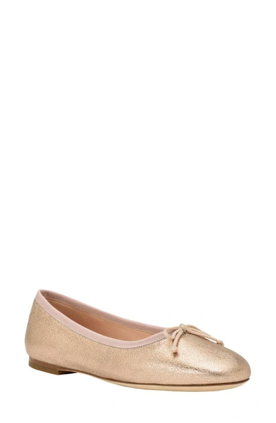 Shop Kate Spade Honey Ballet Flat In Metallic Tawney Leather