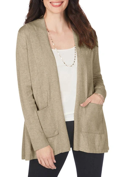 Shop Foxcroft Bethanie Open Front Cardigan In Toasted Wheat