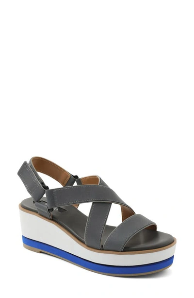 Shop Kensie Tia Wedge Sandal In Grey Iridescent