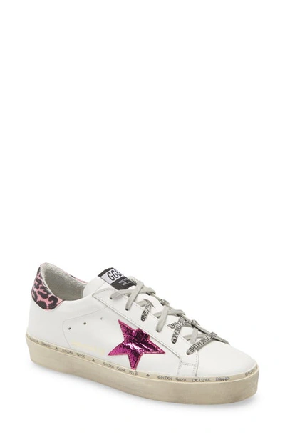 Shop Golden Goose Hi Star Platform Sneaker In Silver/ White/ Pink/ Leopard