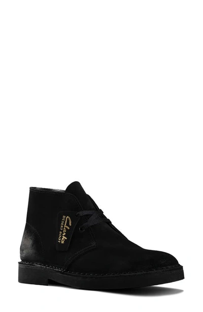 Shop Clarksr Desert Boot In Black Suede