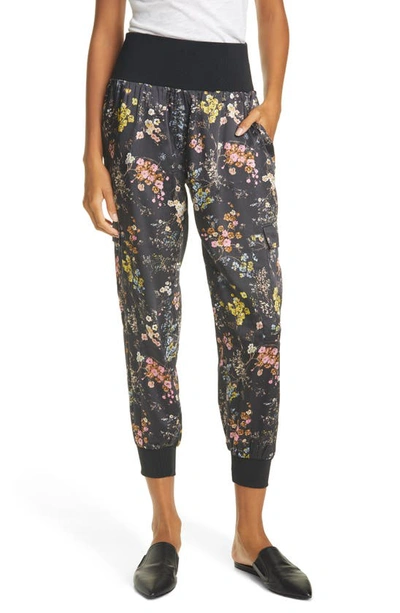 Shop Cinq À Sept Cinq Á Sept Giles Sakura Print Joggers In Black/ Multi