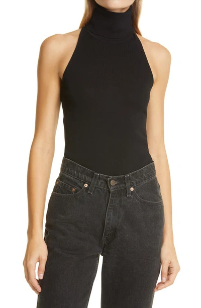 Shop A.l.c Turtleneck Sleeveless Top In Black