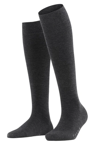 Shop Falke Soft Merino Knee High Socks In Anthracite