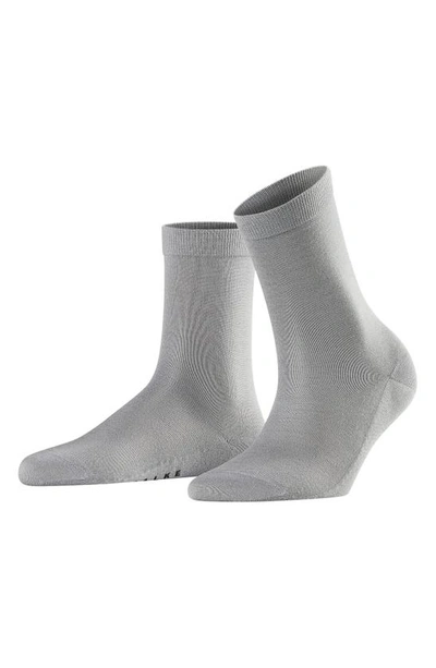 Shop Falke Sensual Silk Crew Socks In Silver
