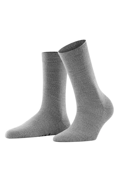 Shop Falke Soft Merino Crew Socks In Light Grey