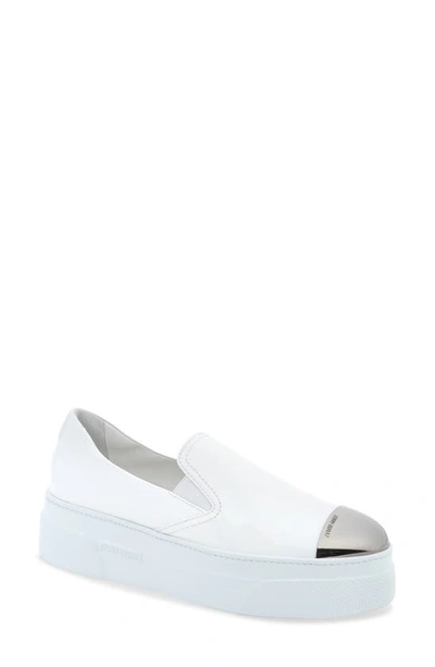 Shop Miu Miu Platform Slip-on Sneaker In White