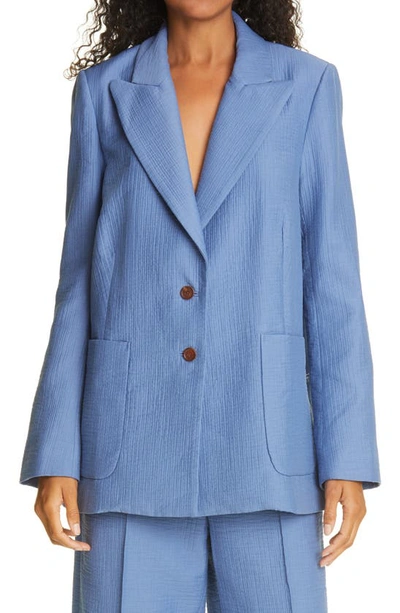 Shop Rachel Comey Atkins Cotton Blend Blazer In Azure