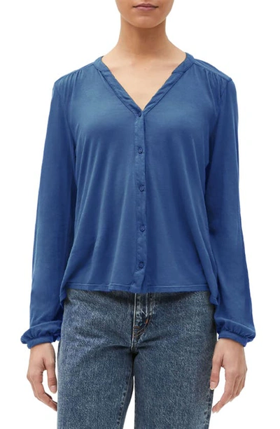 Shop Michael Stars Mason Button-up Top In Space