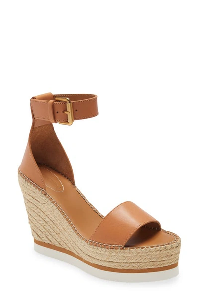 Shop See By Chloé 'glyn' Espadrille Wedge Sandal In Cuoio