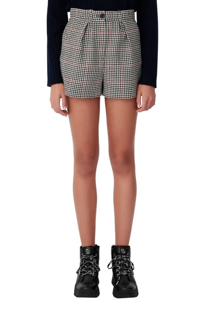 Shop Maje Houndstooth Check Shorts In Multicolor