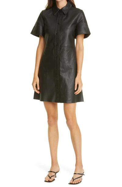 Shop Samsã¸e Samsã¸e Shereen Leather Dress In Black