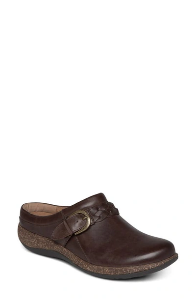 Shop Aetrex Libby Clog In Brown Leather