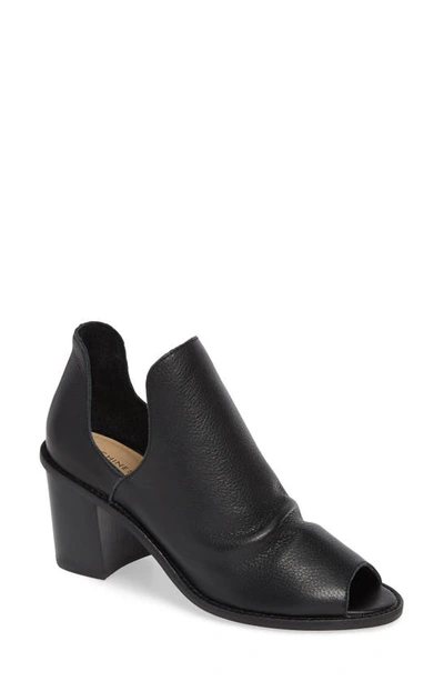 Shop Chinese Laundry Carlita Peep Toe Bootie In Black Leather
