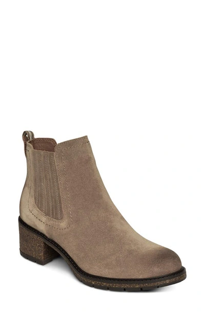 Shop Aetrex Willow Chelsea Boot In Taupe Suede