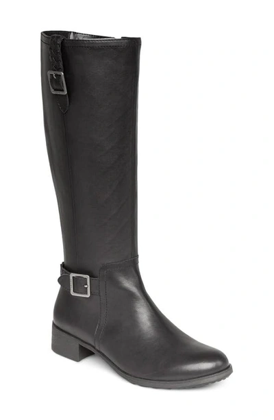 Shop Aetrex Vera Riding Boot In Black Leather