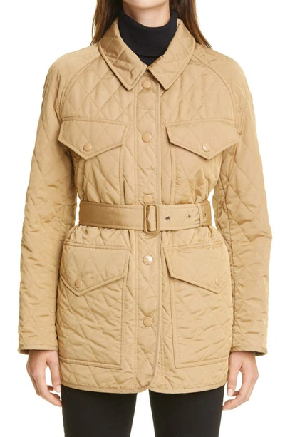 Shop Burberry Kemble Thermoregulated Quilted Jacket In Camel