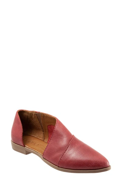 Shop Bueno Blake Half D'orsay Leather Flat In Red Leather
