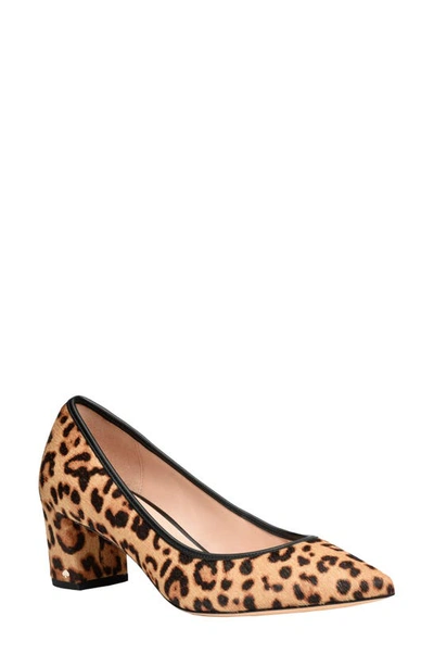 Shop Kate Spade Menorca Pointed Toe Pump In Leopard Calf Hair