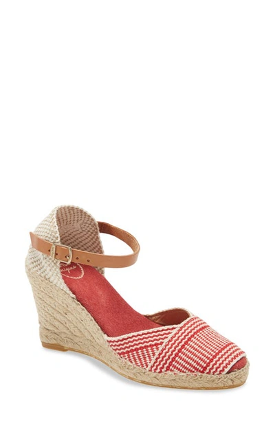 Shop Toni Pons Violet Wedge Sandal In Red Fabric