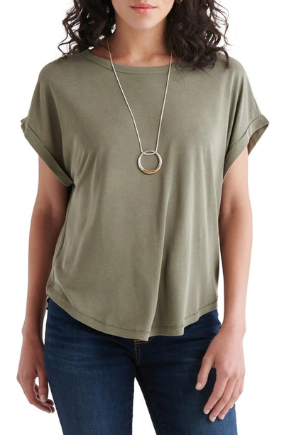 Shop Lucky Brand Sandwash T-shirt In Olive