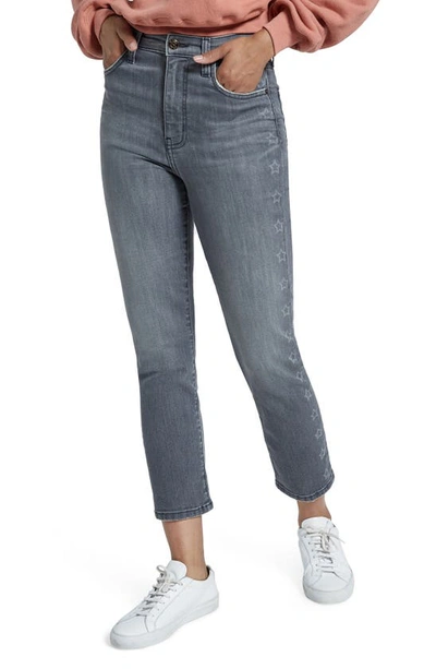 Shop Current Elliott The Original High Waist Star Stripe Cigarette Jeans In Luna Stars