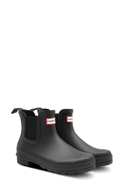 Shop Hunter Original Waterproof Chelsea Rain Boot In Black/ Black