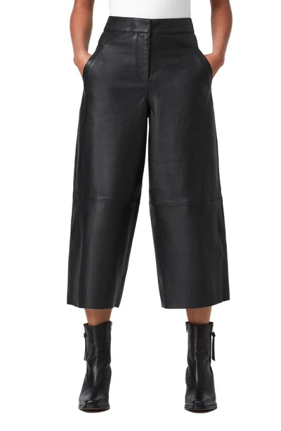 Shop Allsaints Leah Leather Culottes In Black