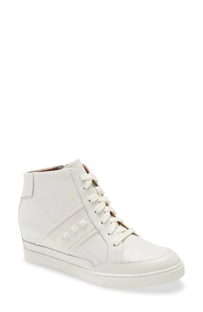 Shop Linea Paolo Nash Wedge Sneaker In Winter White Leather