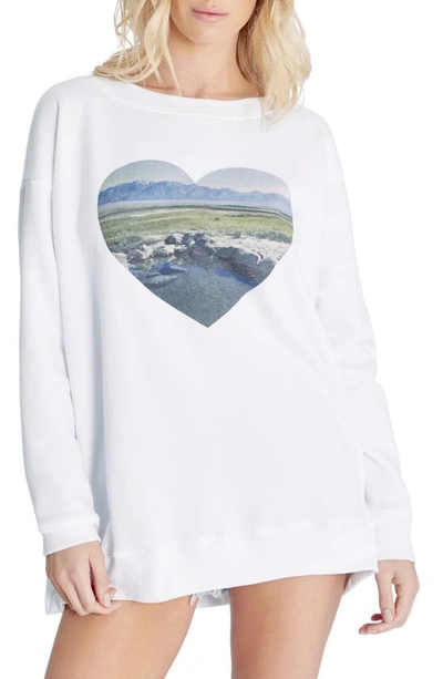 Shop Wildfox Heart Sweatshirt In Clean White